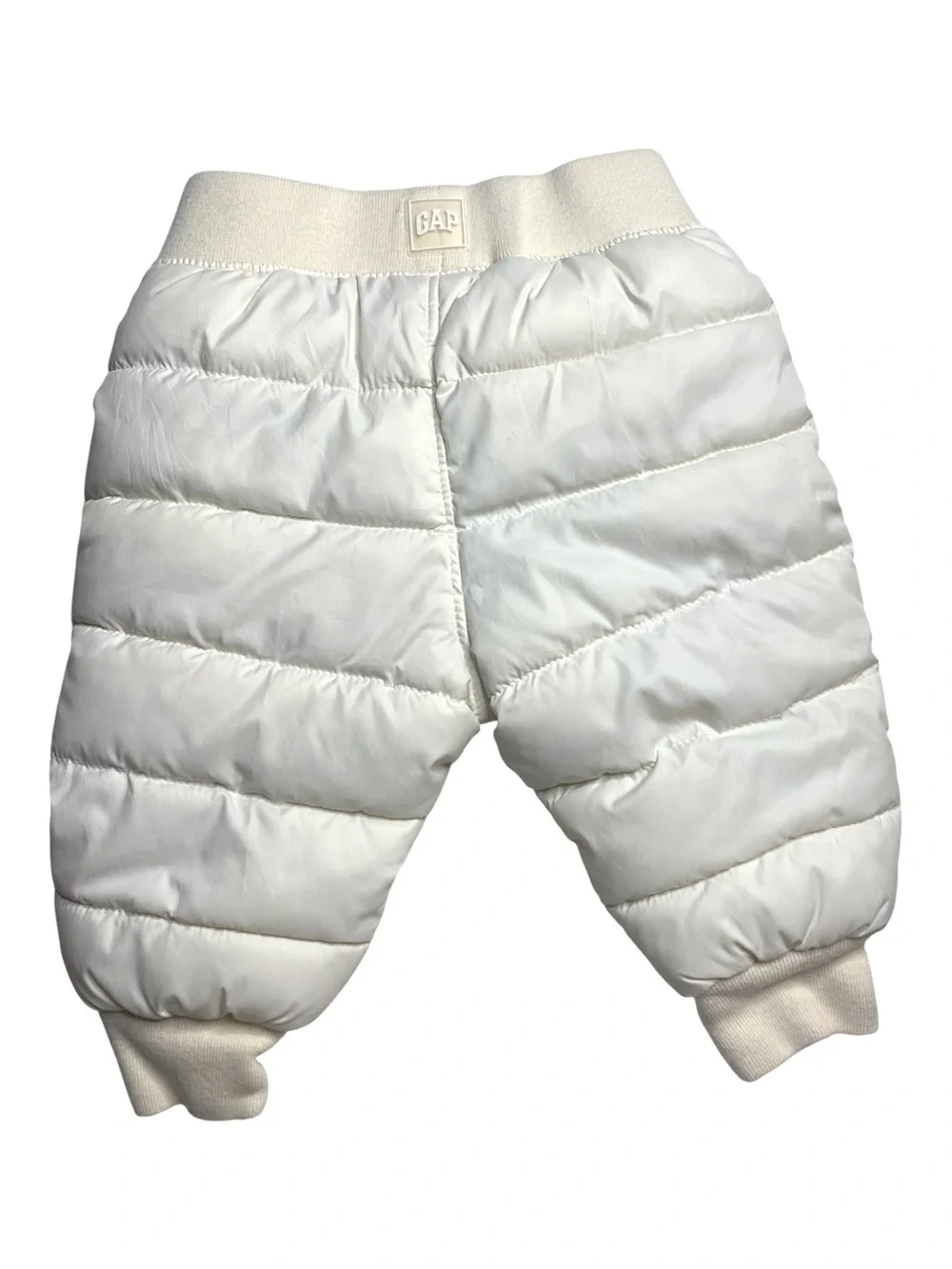 GAP Baby Puffer Pants Ivory Warm Cozy Pull On Unisex 6-12 mo